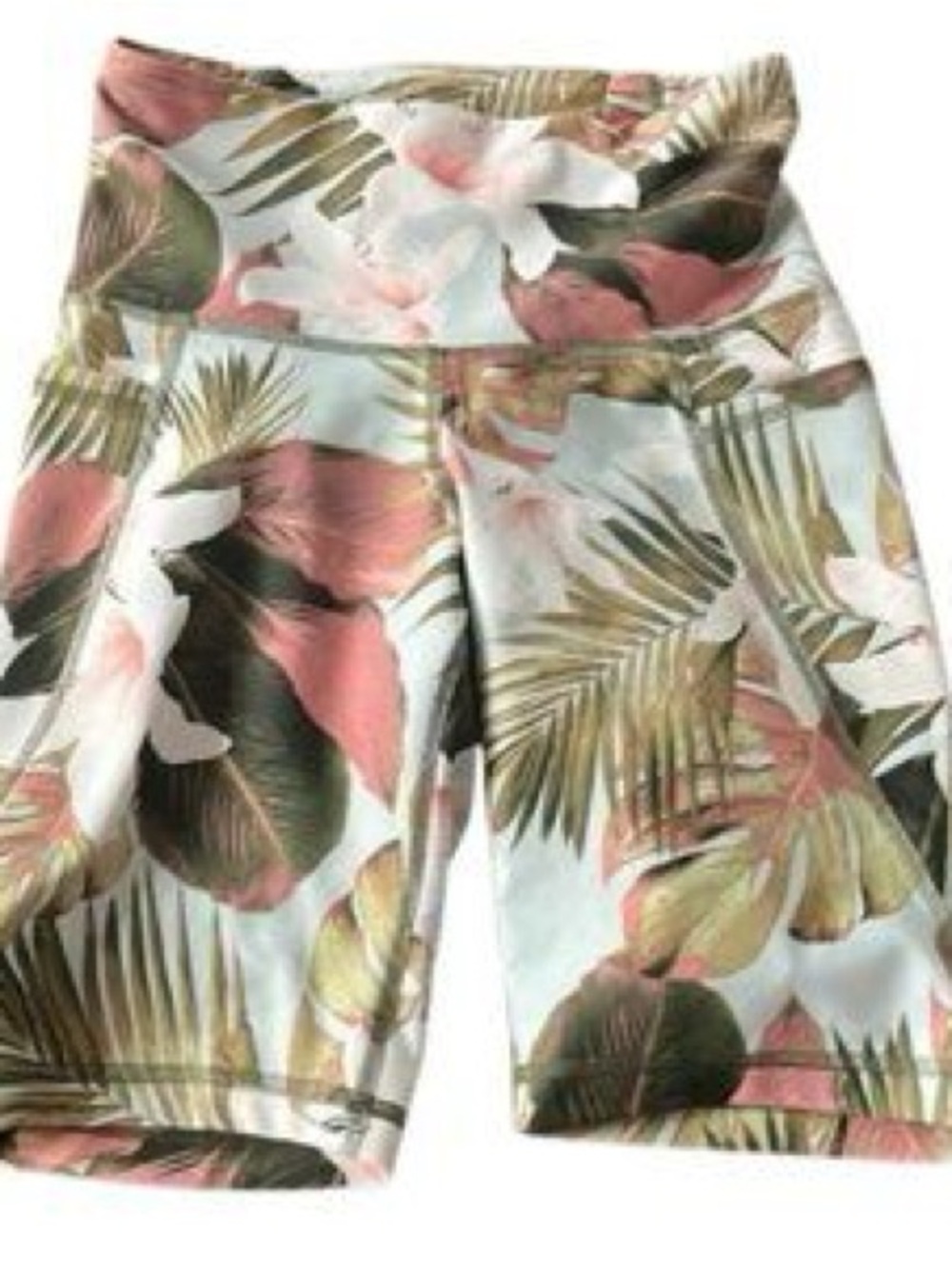 Old Navy Active PowerSoft Biker Shorts | Tropical Floral | Size L | EUC